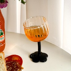 SIMPLELIFE Flower High條紋紅酒杯 黑色, 200ml, 2個