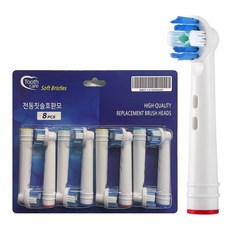 오랄비 전동칫솔 호환칫솔모 프로화이트 8p, EB-18, 1개