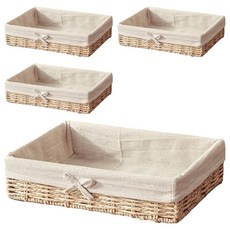 Block Mart 藤編淺籃, 淺棕色, 4個