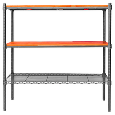 dayneeds 日需百備 松木烤漆三層架, 黑框 + 柚木, 3層