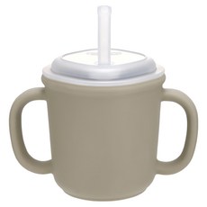 Edison 矽膠雙耳吸管杯, 200ml, 1個, 米色