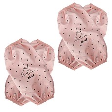 CITY 愛心小熊防水袖套 兩側2件組, 淡粉色