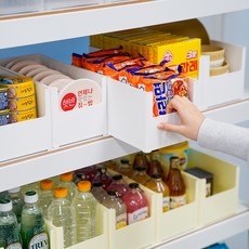 KAZT 寬儲藏室收納整理箱, 白色, 6個