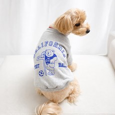 Grooming Dog 狗狗加州圖案大學T, 1個, 灰色