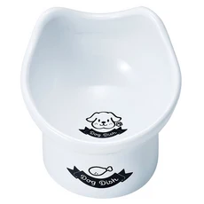 MARUKAN MK加高造型狗碗 S, 白色, 1入