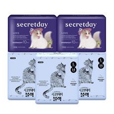 secretday 潔翼型衛生棉 L號 14入*3包+夜用型 10入*2包, 1組