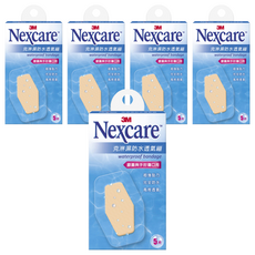 3M Nexcare 克淋濕防水透氣繃 滅菌 膝蓋與手肘傷口用, 5片, 5盒