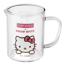 CHEFMADE 學廚 HELLO KITTY 凱蒂貓玻璃量杯 - 耐高溫小刻度量杯, 350ml, 1個