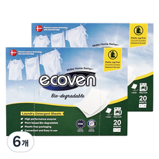 Ecoben 片狀洗衣精, 6個, 20入