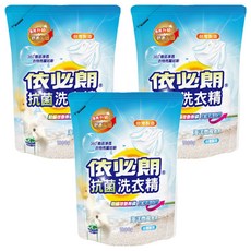 依必朗防蹣抗菌洗衣精補充包 海洋微風 高效去污 防靜電設計, 1.8kg, 3包