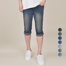 Guystory 大尺碼彈性七分夏季MCO牛仔短褲