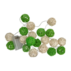 iINDOORS 英倫家居 籐球燈串 200cm 30 x 25 x 5cm 350g, 青青草原電池款, 1件