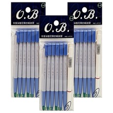 O.B 自動原子筆#1005-6P 6入組附贈品, 書寫流暢色彩鮮明, 辦公學習好幫手, 3入