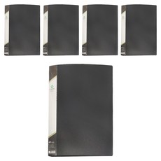 雙德 PP主色板資料簿 40頁 A4, 黑色, 5本