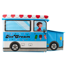 葉子小舖 玩具收納箱 車頭, 藍色 冰淇淋車, 1個