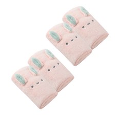 珊瑚絨動物毛巾 0532, 粉色, 4條