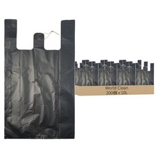 World Clean 黑色提把塑膠袋, 10L, 200個