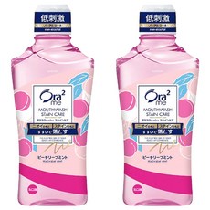 Ora2 愛樂齒 淨白清新漱口水, 有效去除口中異味，保持清新口氣，溫和配方，不含酒精, 蜜桃薄荷, 460ml, 2瓶