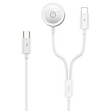 TOTU 拓途 鋅系列 一分二 Type-C-Apple Watch Lightning 磁吸充電器充電線, 1.6m, 白色, 1條
