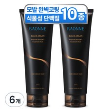 라온느 블랙 아르간 고영양 극손상모 복구 미용실 단백질 트리트먼트 헤어팩, 250ml, 6개