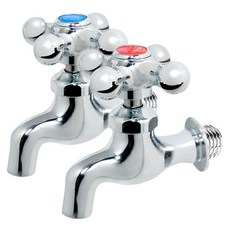 十字橫式水龍頭 冷水 + 熱水組, 1套