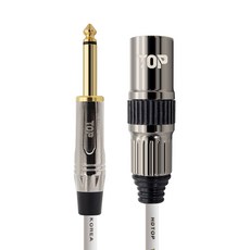 HDtop 音源線 5.5 Mono TO XLR 公頭 金屬白色 HT-TP3321, 單一, 1個, 1m
