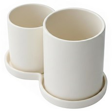 SSUEIM maribel 餐具桶 筷勺桶 大(120 x 95mm) + 筷勺桶 中(90 x 80mm) + 托盤200 x 115/95 x 18mm, 1組, 奶白色