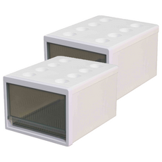 틈새 블럭 서랍장, 화이트 + 그레이, 2개