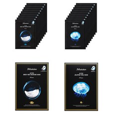 JMsolution 肌司研 粉紅蝸牛亮白面膜 10片 + 水母緊緻保濕面膜 10片組, 1組