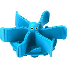 DING DONG PET 章魚造型寵物慢食器, 1個, 藍色