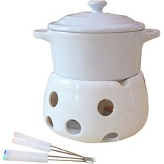 Kitchen Awesome 火鍋加熱器 + 叉子 4 件套, 白色的, 1套