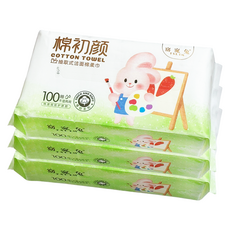 T-SLIM 窈窕兔 拋棄式洗臉巾 100張, 白色, 3包