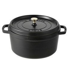 스타우브 인덕션 원형 꼬꼬떼 냄비, 28cm, 블랙, 1개