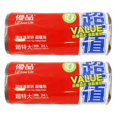 優品 真消髒清潔袋 特超大 24入, 90L, 2捲