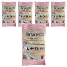 Winner 薇霓兒 紅白條紋萬用抹布, 不織布加厚款 30x60cm 50條/包, 5包