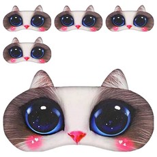 動物圖案眼罩, 11化妝貓, 1入, 5個