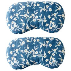 紅豆熱敷眼罩 藍海上的白花款, 1入, 2個