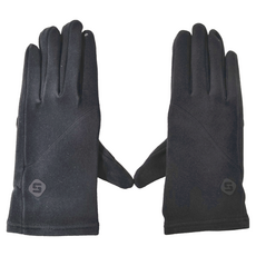 WARMPLUS 輕巧加絨防寒騎行保暖手套/可觸控彈性手套 黑色, 掌圍(18~22cm) + 總長23cm