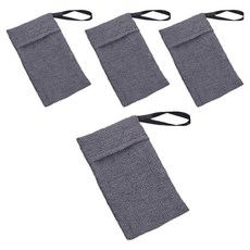 MONACO OLIVE 浴室專用安心口袋肥皂起泡網, 4個, 灰色