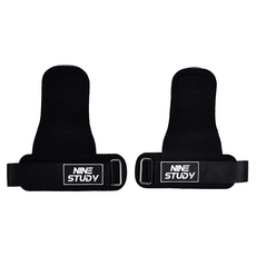 NINE STUDY AD-ROCKET 頂級皮革防滑重訓拉力帶 150g, 1個, 黑色