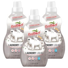 레드루트 세탁세제 바닐라코튼향 플러스 유아세제, 1L, 3개