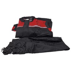 成人兩件式雨衣, 防水防暴雨, 防刮耐磨, 3XL, 黑紅色