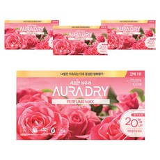 아우라 드라이 시트 퍼퓸맥스 섬유유연제 스윗만다린 & 피오니, 4개, 100매