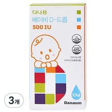 다나음 베이비 D 드롭 500 IU 유아비타민, 9.9ml, 3개