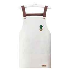 Mungudam 美術咖啡廳防水圍裙, 白色仙人掌
