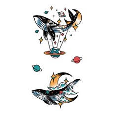 VIVIERA 半永久時尚紋身貼紙 85 x 150 mm, 1個, W-0715