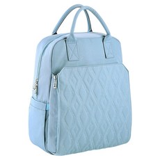 insular 茵秀麗 大開口防潑水菱形紋手提媽媽包, 藍色