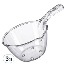 앞날창창 다용도 욕실 손잡이 바가지 눈금형, 투명, 3개