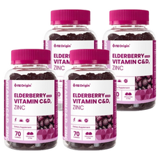 엔젯오리진 엘더베리 플레이버 비타민C&D 아연, 70정, 4개