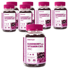 nz Origin 維他命C&D鋅軟糖 接骨木莓口味, 70顆, 7罐